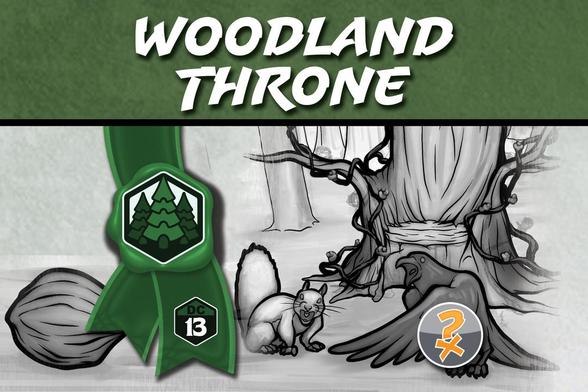 Teaser image for The Woodland Throne - a free one shot adventure location from IonQuest Games. Art by mrlich.