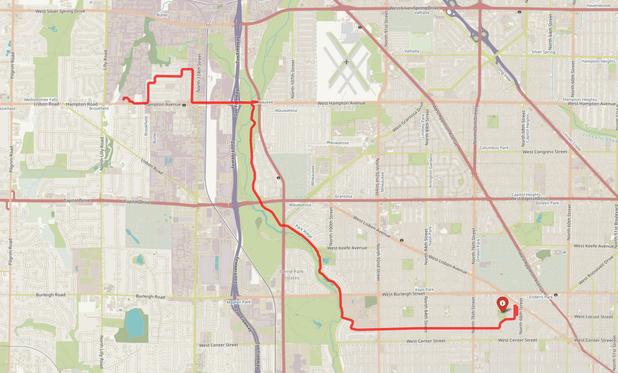 Map of a bike ride.