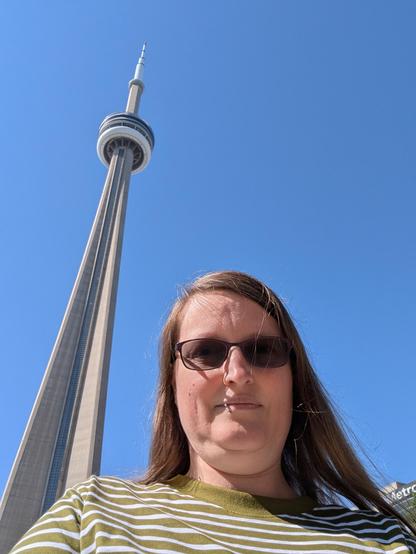 A selfie with the CN Tower behind me, taken at a rather unflattering angle so that it would fit in the frame