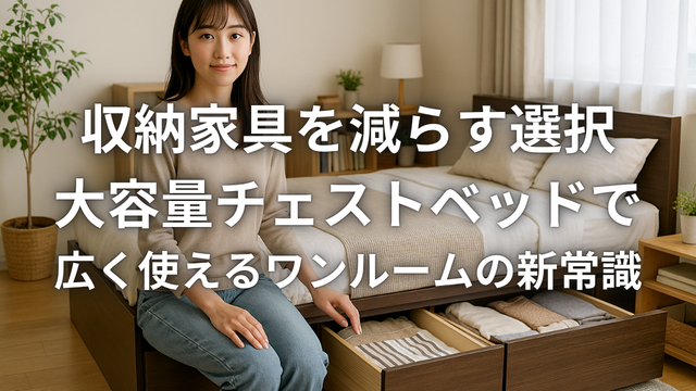 収納家具を減らす選択大容量チェストベッドで広く使えるワンルームの新常識