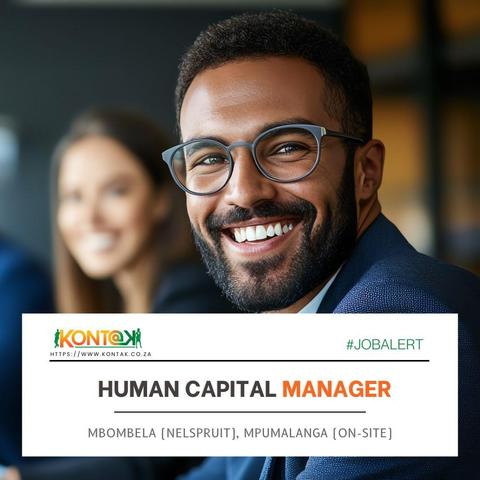 Human Capital Manager (JB5684) at Kontak recruitment in Mbombela, Mpumalanga
