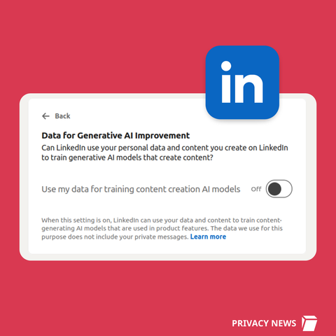 Screenshot of LinkedIn setting "Use my data for training content creation AI models" which you need to toggle off. 
