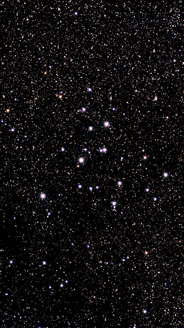 M39 The Pyramid Cluster - telescope processed image with Moon and Sky Light Filter.  M39 is a large, loose open star cluster in the constellation Cygnus. Nicknamed the Pyramid Cluster for its shape, it's roughly the size of the full Moon in the sky. 
