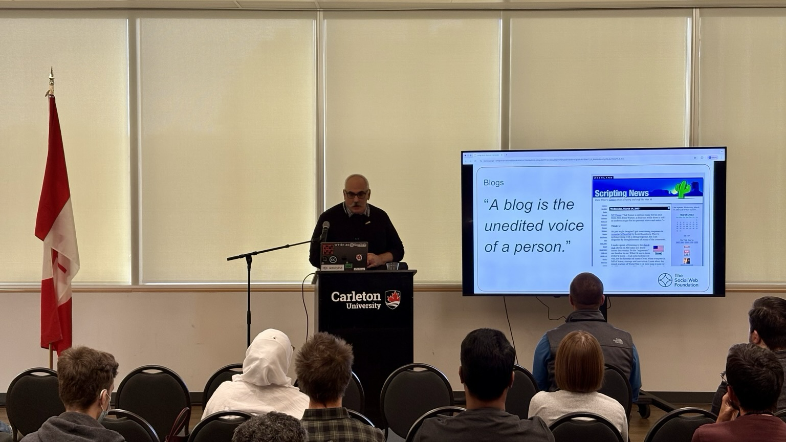 Evan speaking at WordCamp Canada