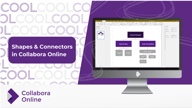 Video showing how to create and connect shapes in Collabora Online Draw and Impress, using connectors that snap into place and interactive shapes for clear, organized diagrams and slides.