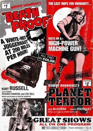 An alt poster for the movie.
A smash up of death proof and Grindhouse, 70s style of course. 
Colours are red white black.