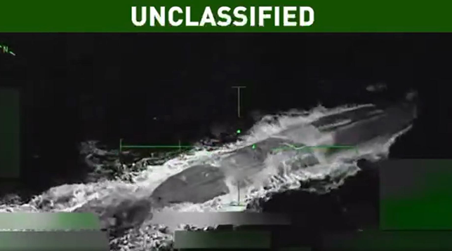 El narcosubmarí atacat pels Estats Units en un vídeo difós per Trump