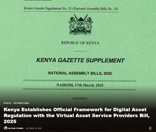 Virtual Asset Service Providers Bill, 2025.
