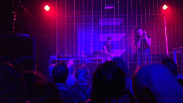 Live mod synth and vocals duo at Electrowerz.  Laser light grid, slightly sweaty!