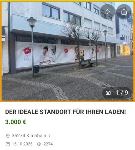 Der ideale Standort für Ihren Laden! 3.000€ 35274 Kirchhain