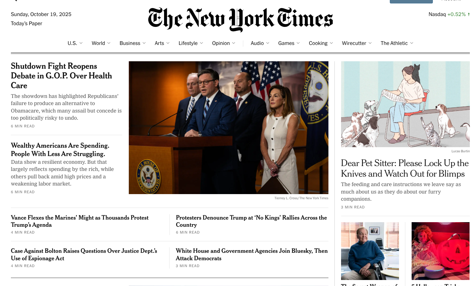 home page screenshot at described
