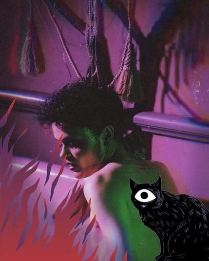 Personne torse nu dans la pénombre