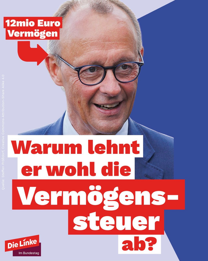 Foto von lachende März: warum lehnt er wohl die Vermögenssteuer ab?