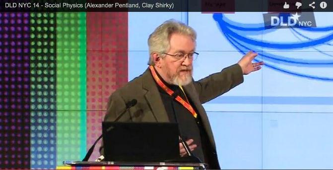 A screenshot of Sandy Pentland from his YouTube video on social physics and meetings.