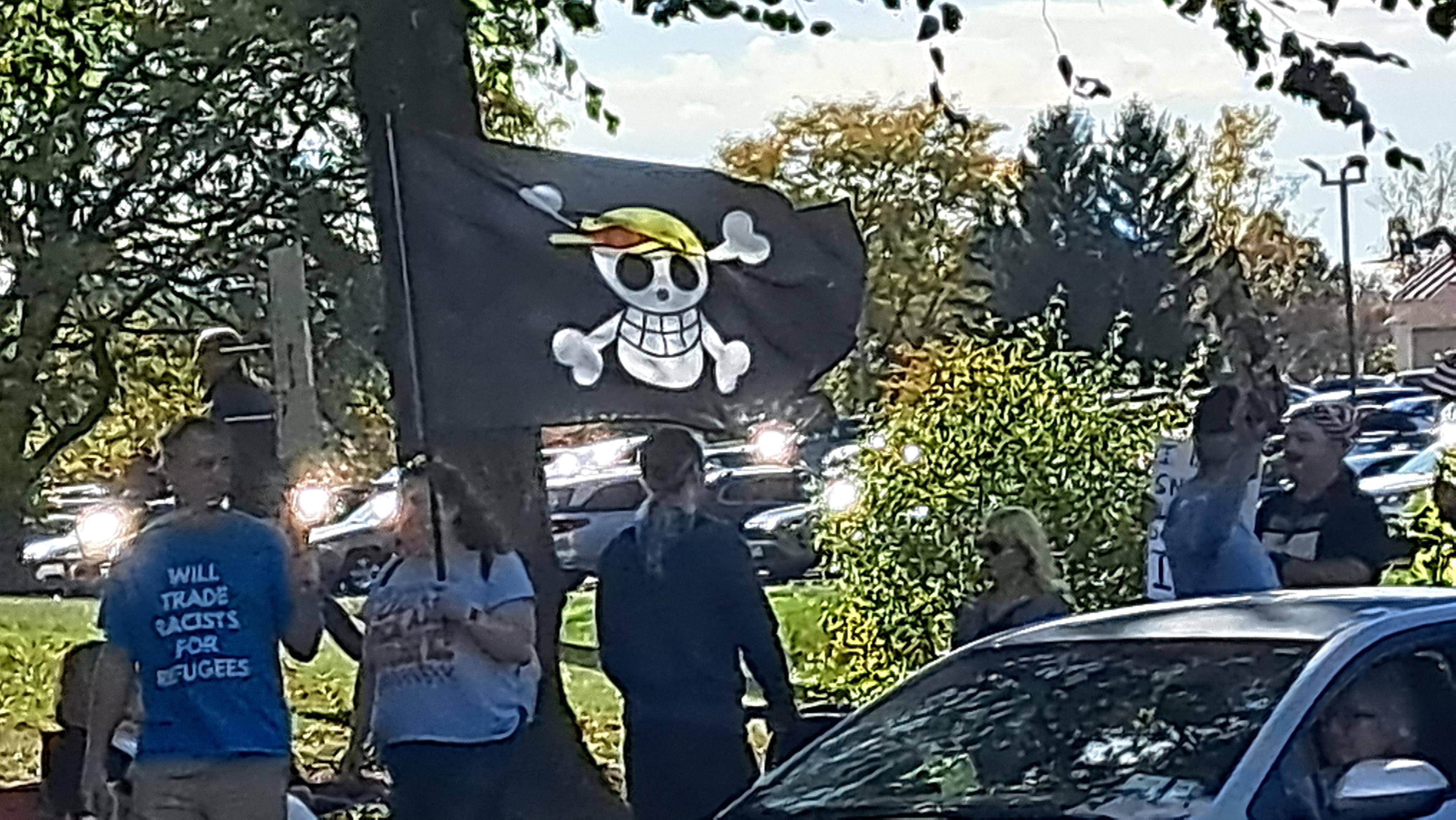 "will trade racists for refugees" t shirt
One Piece Straw Hat flag