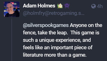 "Neofeud is like an important piece of literature" Wow, first time I've heard that high compliment! Not that I want to compete with War and Peace!