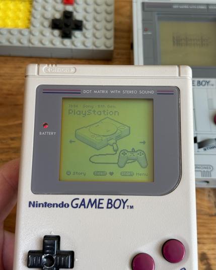 Pixel PlayStation shown in Pocket Collection on an original DMG.