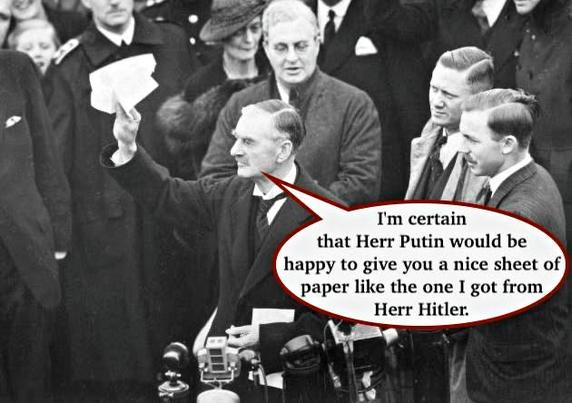Neville Chamberlain appeasement meme. 