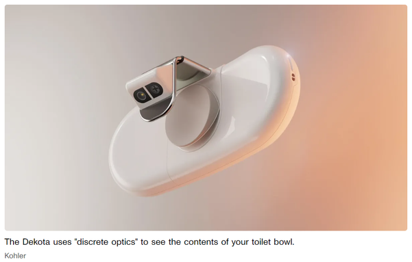 The Dekota uses "discrete optics" to see the contents of your toilet bowl. Credit: Kohler