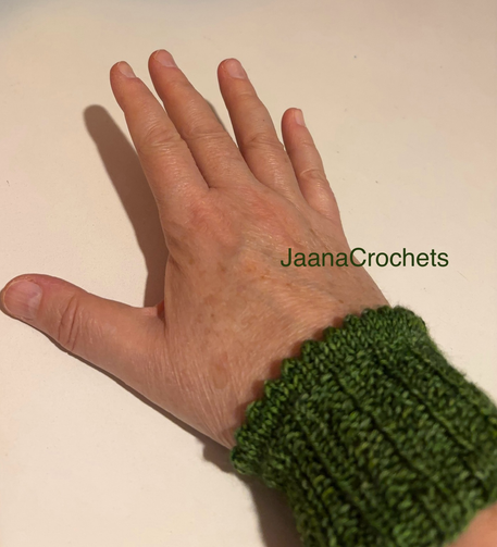 Hand with a wrist warmer 