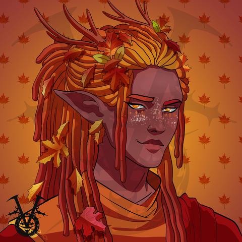 a custom DnD character in all four seasons