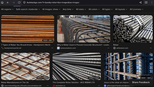 This is what rebarlooks like, long steel solid tubes