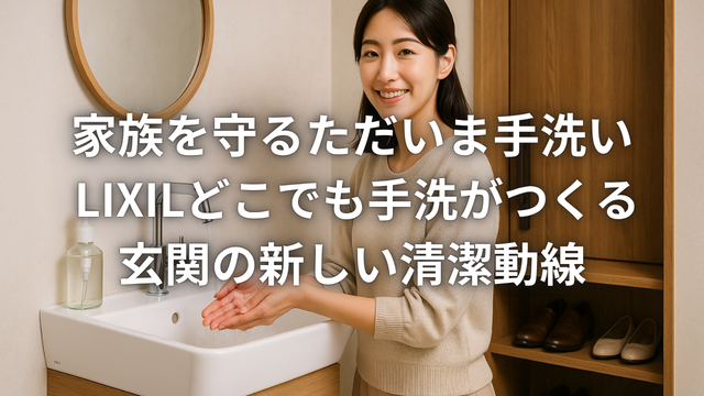 家族を守るただいま手洗い LIXILどこでも手洗がつくる玄関の新しい清潔動線