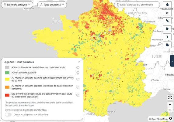 Pollution de l'eau potable en France
