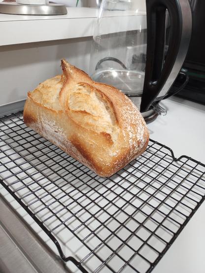 Whole loaf of bread and sliced view