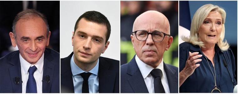 Photos de Zemmour, Bardella, Ciotti, LePen