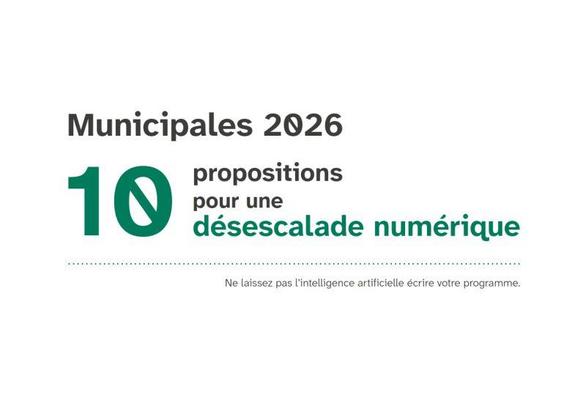 Municipales 2026 : ne laissez pas l’intelligence artificielle écrire votre programme. 
10 propositions pour une désescalade numérique en vue des élections municipales en 2026.