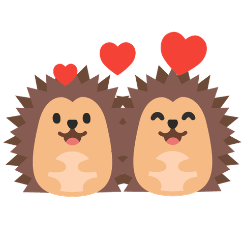 Adesivo do Emoji Mix para os emojis 💞 e 🦔