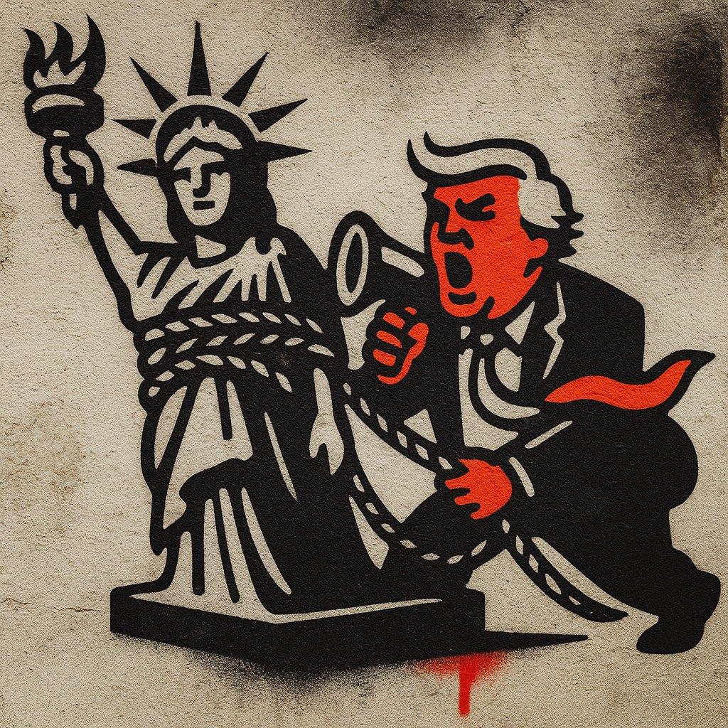 Trump tied up the Statue of Liberty and declared that there is no difference between free speech and hate speech.