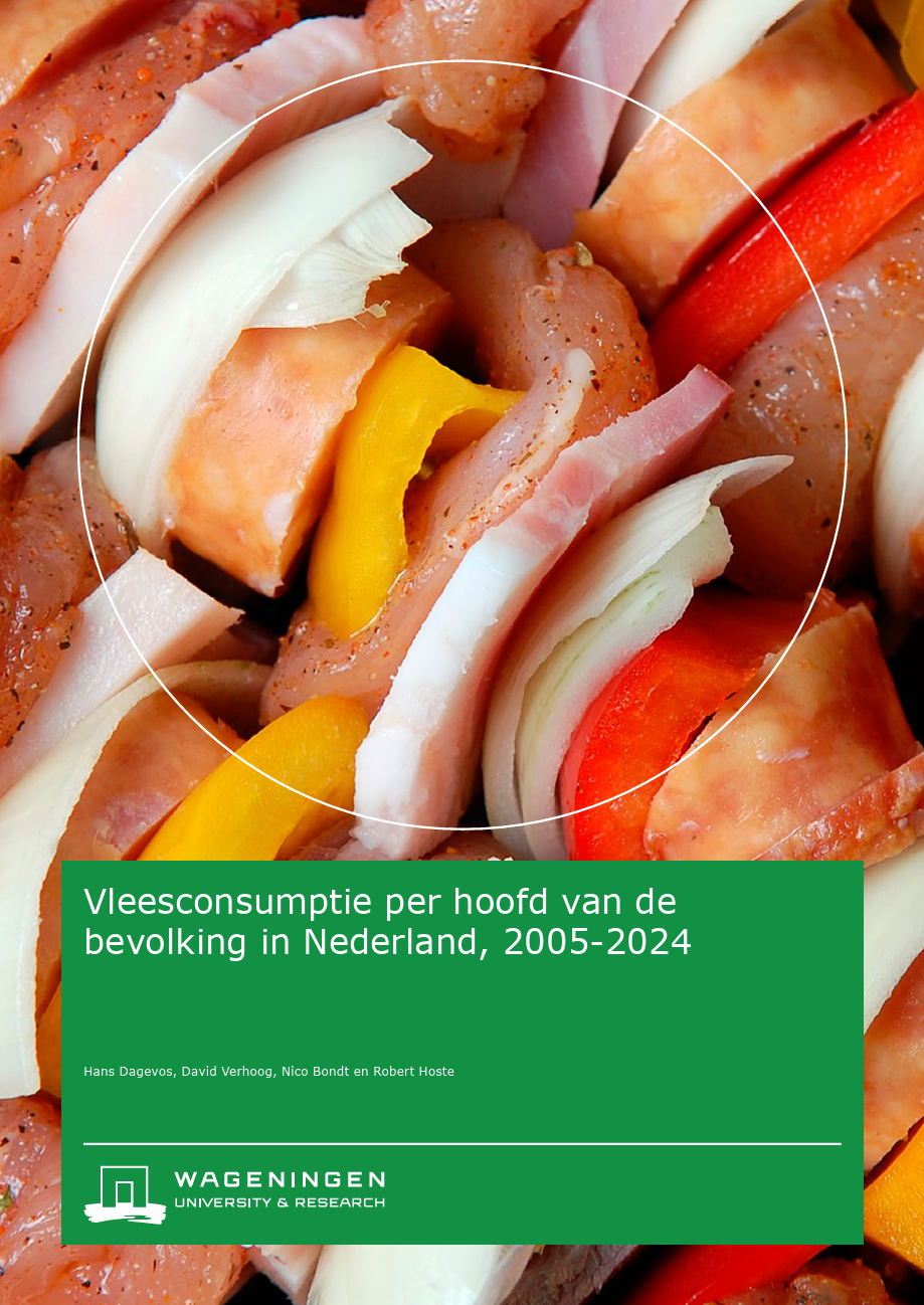 Vleesconsumptie per hoofd van de bevolking in Nederland, 2005-2024