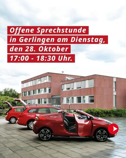 Offene Sprechstunde in Gerlingen am Dienstag, den 28. Oktober, 17:00 - 18:30 Uhr.