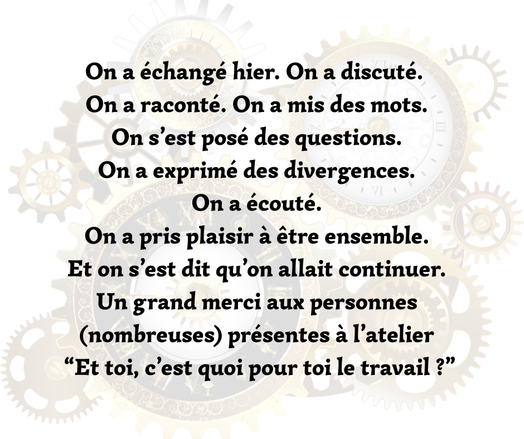 Un texte avec des engrenages en fond