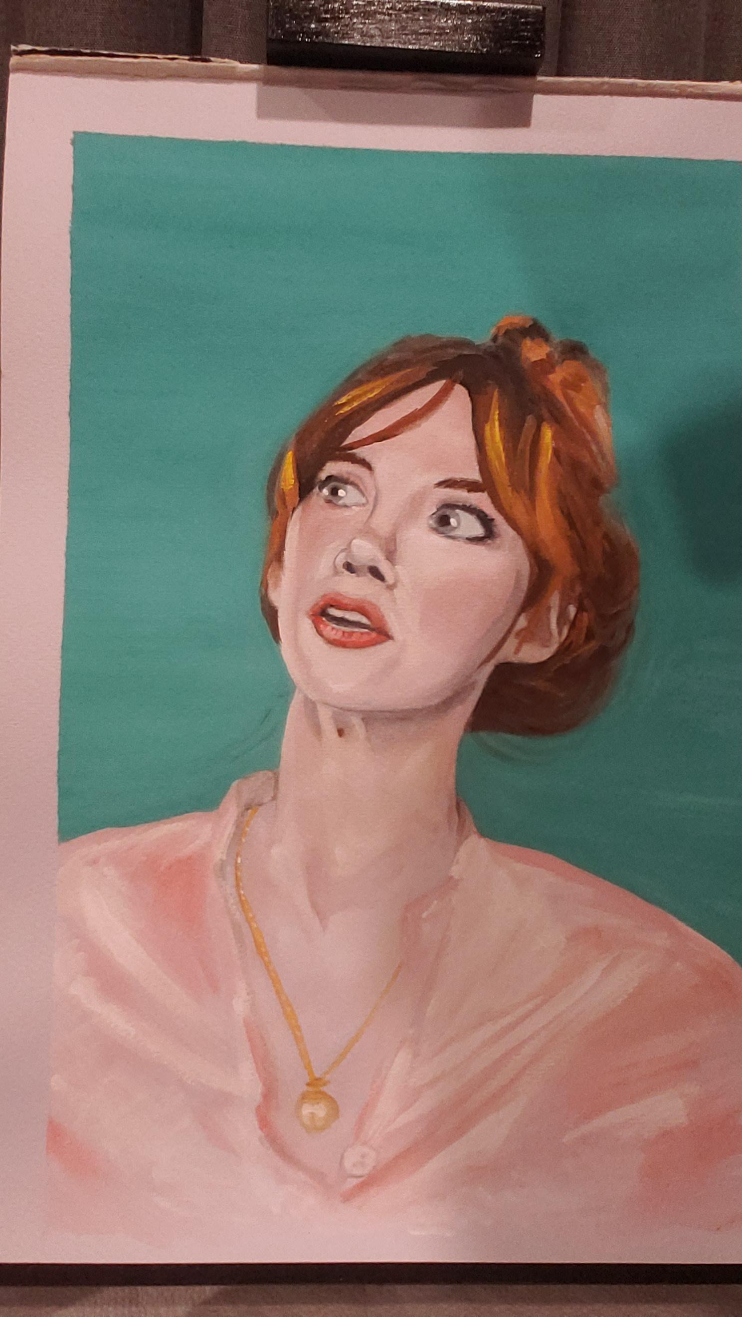Diane Morgan gouache portrait
