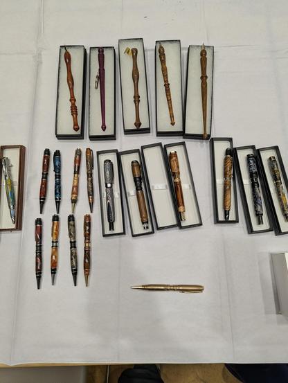 A collection of hand turned fountain and dip pens