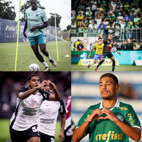 zagueiro Bruno Alves, do Cruzeiro, o meia Jhon Jhon, do Red Bull Bragantino, e os atacantes Gui Negão, do Corinthians, e Riquelme Fillipi, do Palmeiras