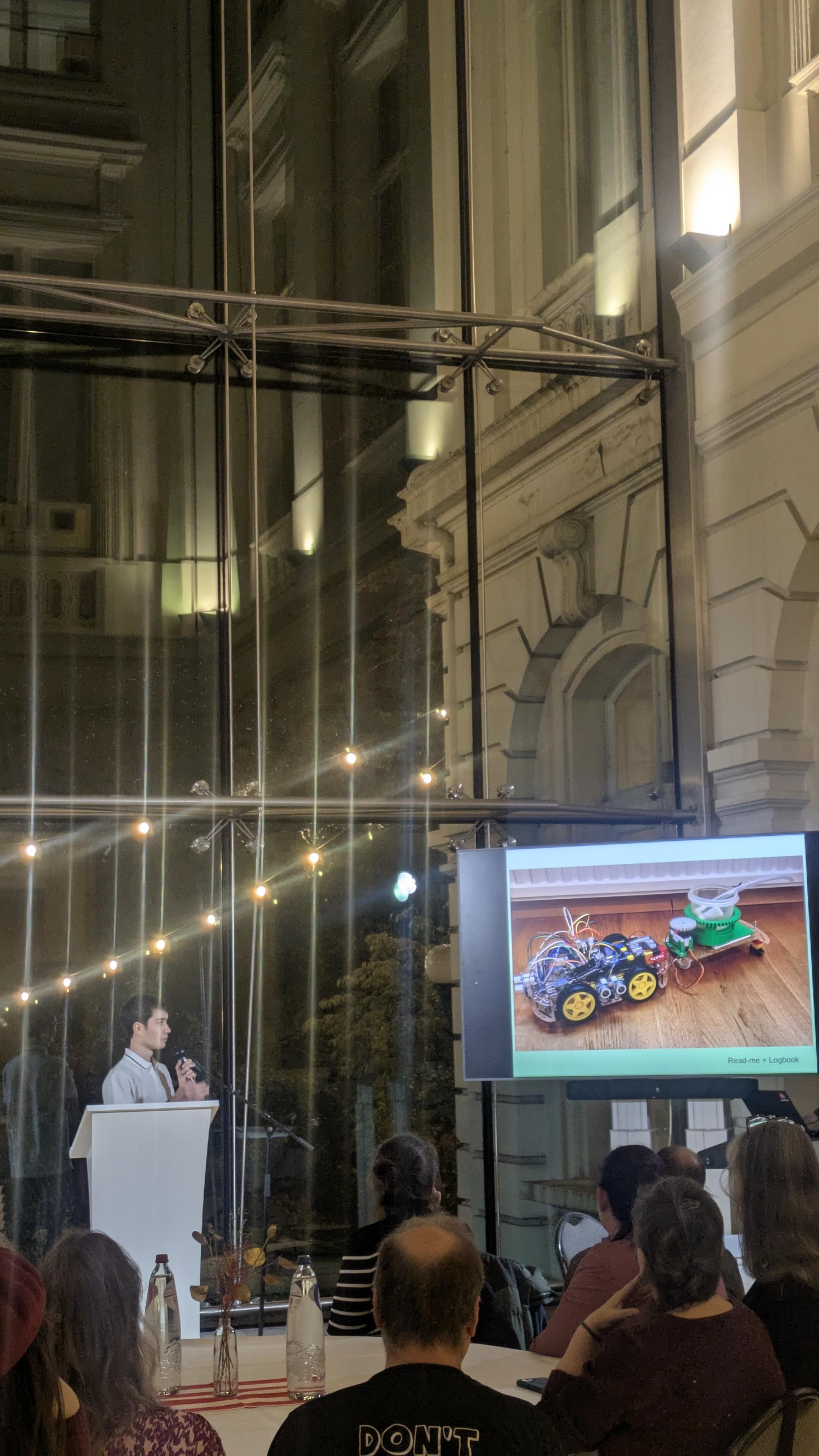 One of the YH4F winners presenting at the award ceremony