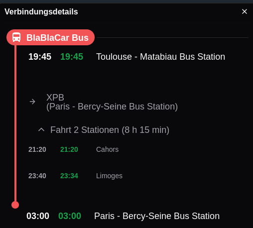 BlaBlaCar bus with RT data