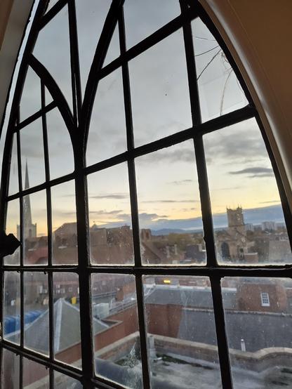 All Saints Church, Malvern Hills and St Andrew's Spire (Glover's Needle) at SunSet from The Cocky Anchor