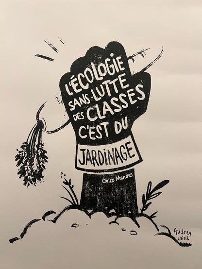 l’ecologie sans little des classes c’est du jardinage - chico mendes 