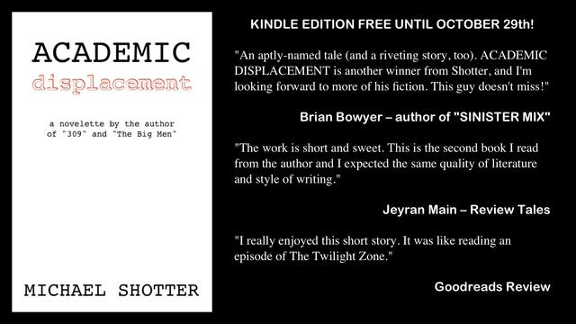 Positive reviews for "Academic Displacement" by Michael Shotter
