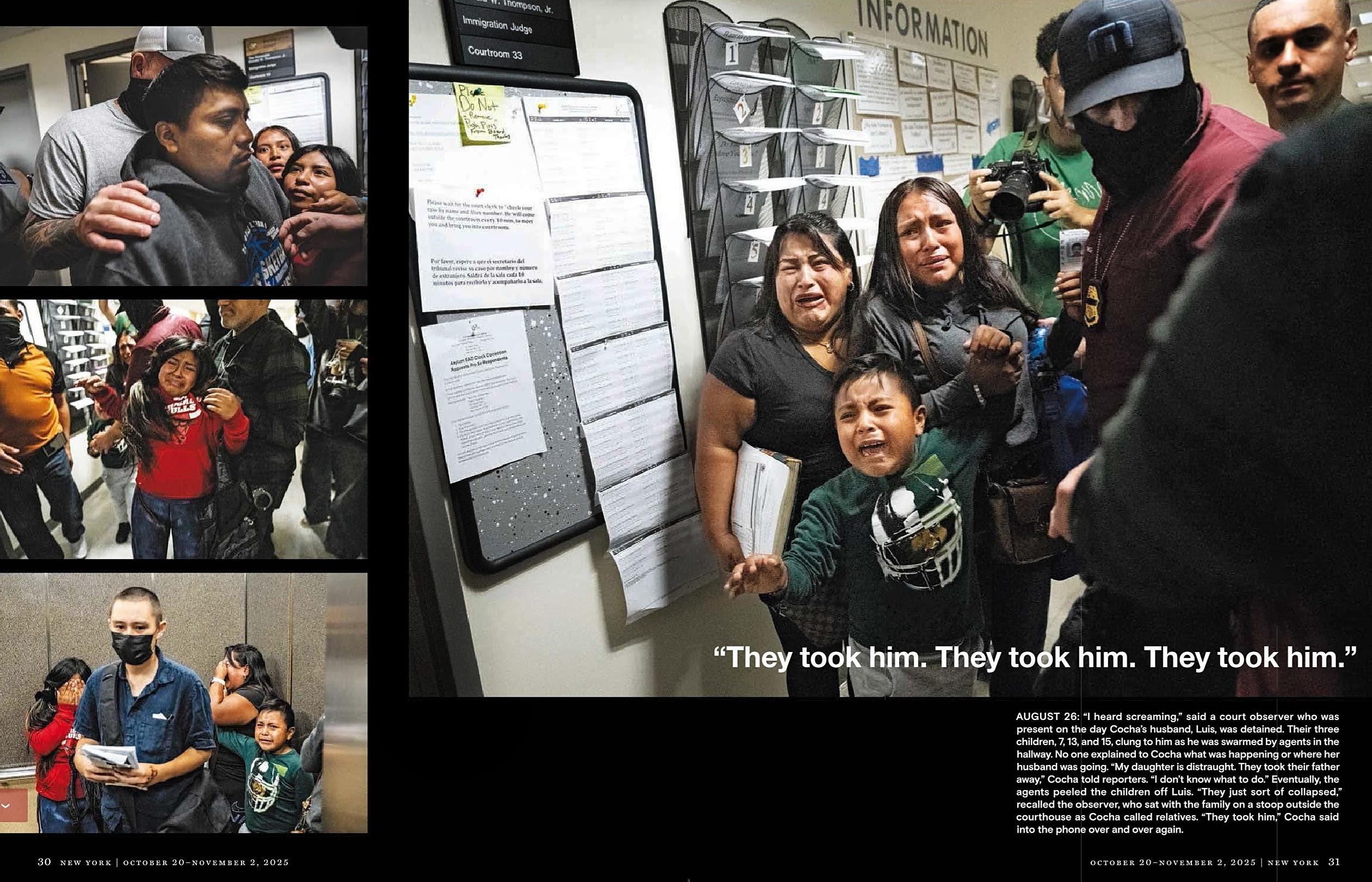 The kids are crying when their father was detained