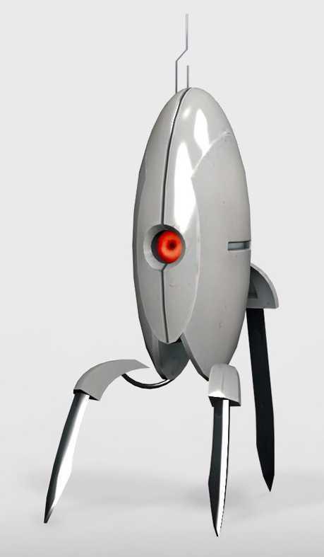 an automated gun turret robot from the video game Portal