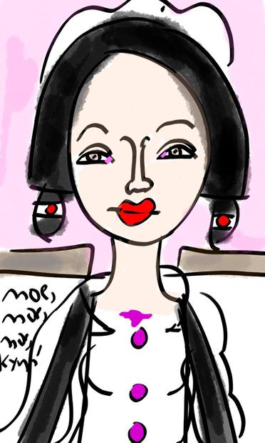 Mixed media Japanese maid in ArtFlow