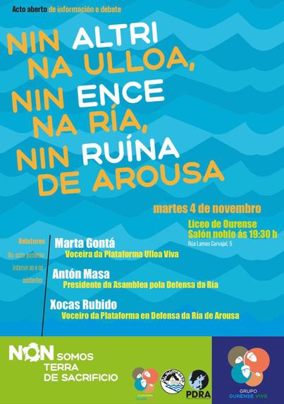 Nin #Ence
Nin ruina de Arousa 
#altrinon 
Martes 4 de noviembre 2025
Liceo de Ourense 
Salón noble a las 19h30