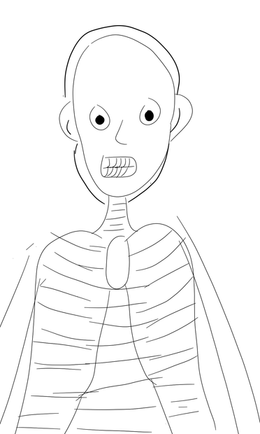 A skeleton with panic disorder