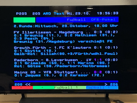 Videotext von 19:56:33 Greuth. Fürth — 1. FC K‘lautern 0:1
